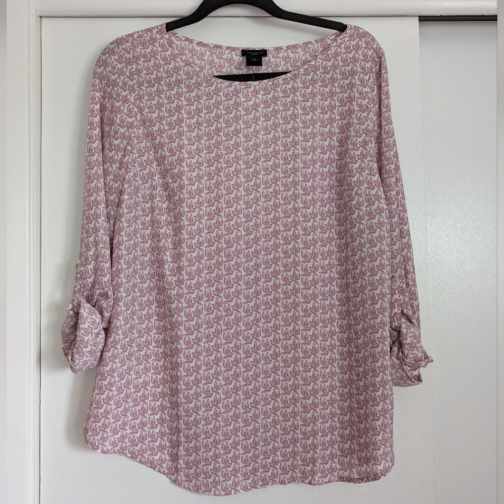 Ann Taylor blouse with bird print size M